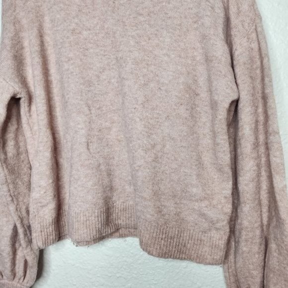 Madewell Gladwell Ballon-Sleeve Pullover Sweater in Pink Women's Size Small - Picture 5 of 6
